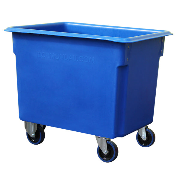 150L Mobile Plastic Tub Trolley with Lid & Stainless Steel Handle
