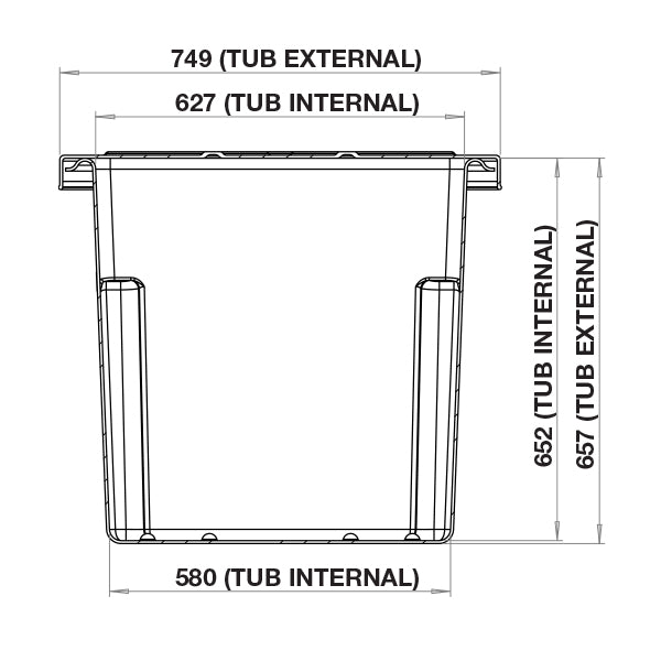 450L Red Tapered Rotationally Moulded Plastic Tub (RTR450R)