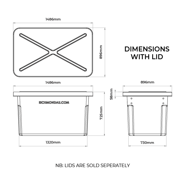 650L Natural Rotationally Moulded Tub (RTR650N)