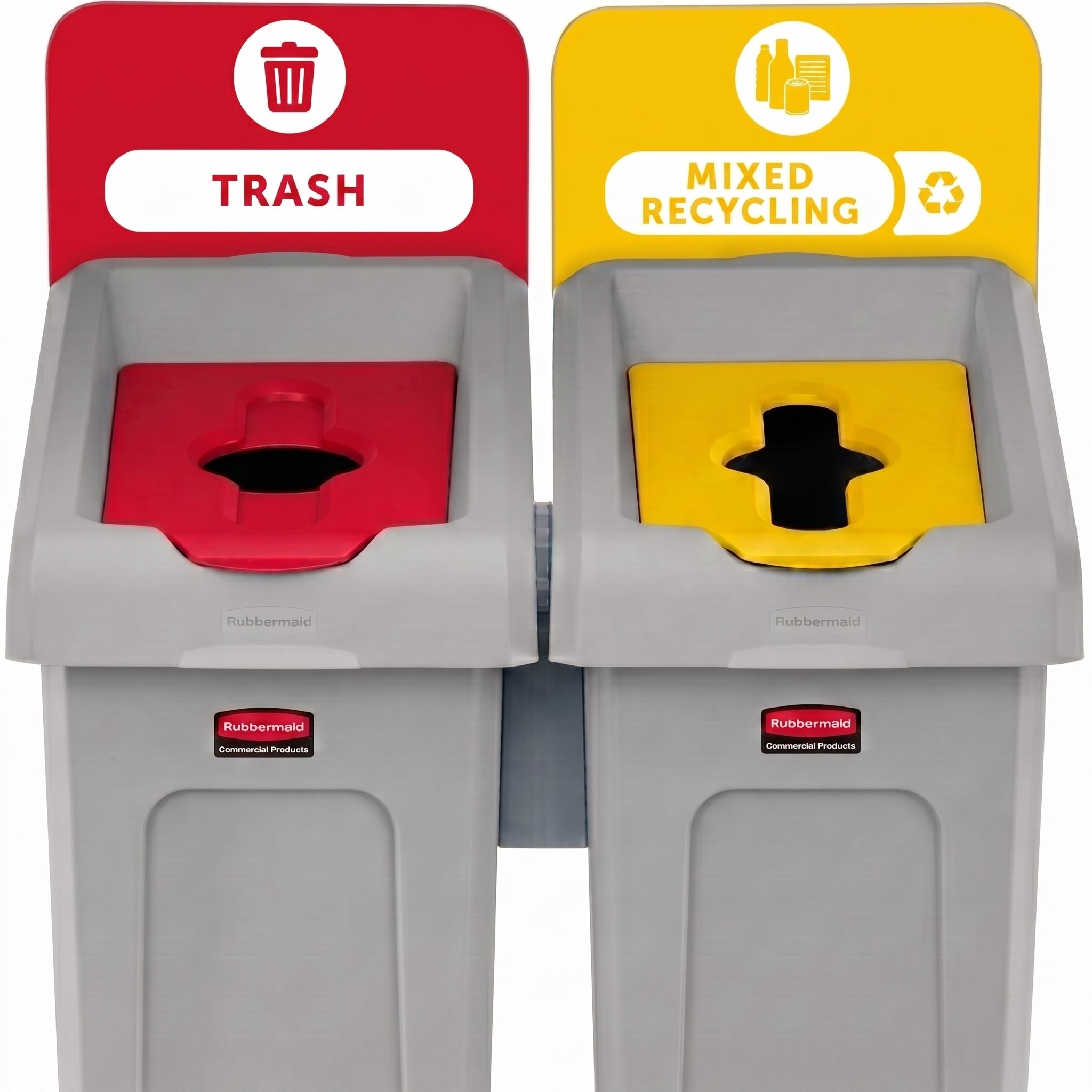 Rubbermaid Slim Jim Recycling Station Kit - General Waste & Recycling