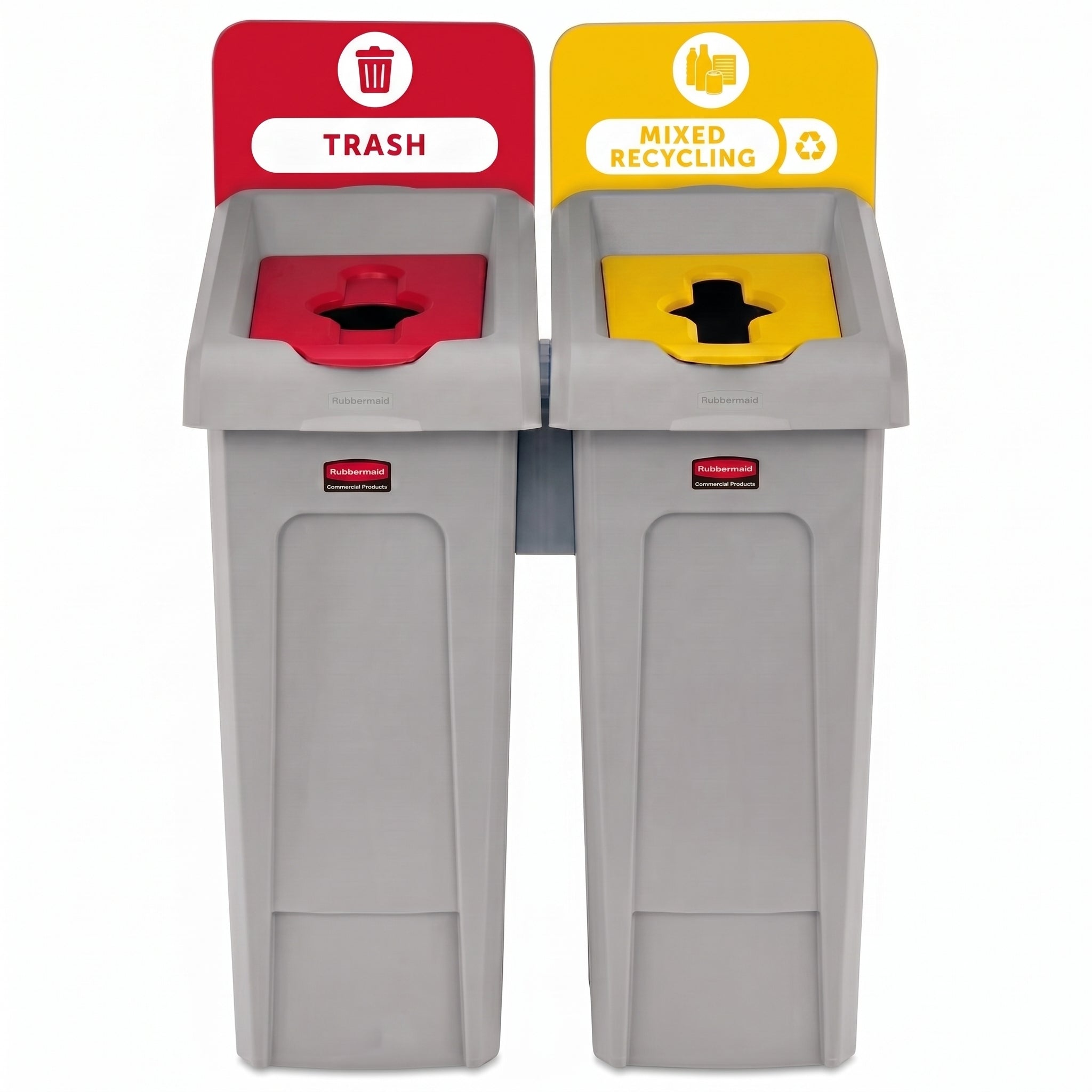 Rubbermaid Slim Jim Recycling Station Kit - General Waste & Recycling