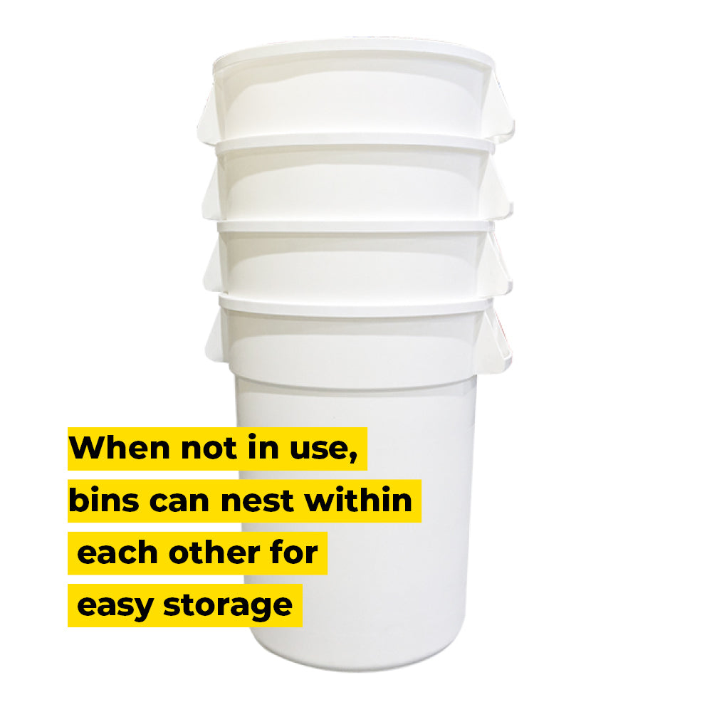 121L Round Food-Grade Bin - Natural (FBR121NAT)