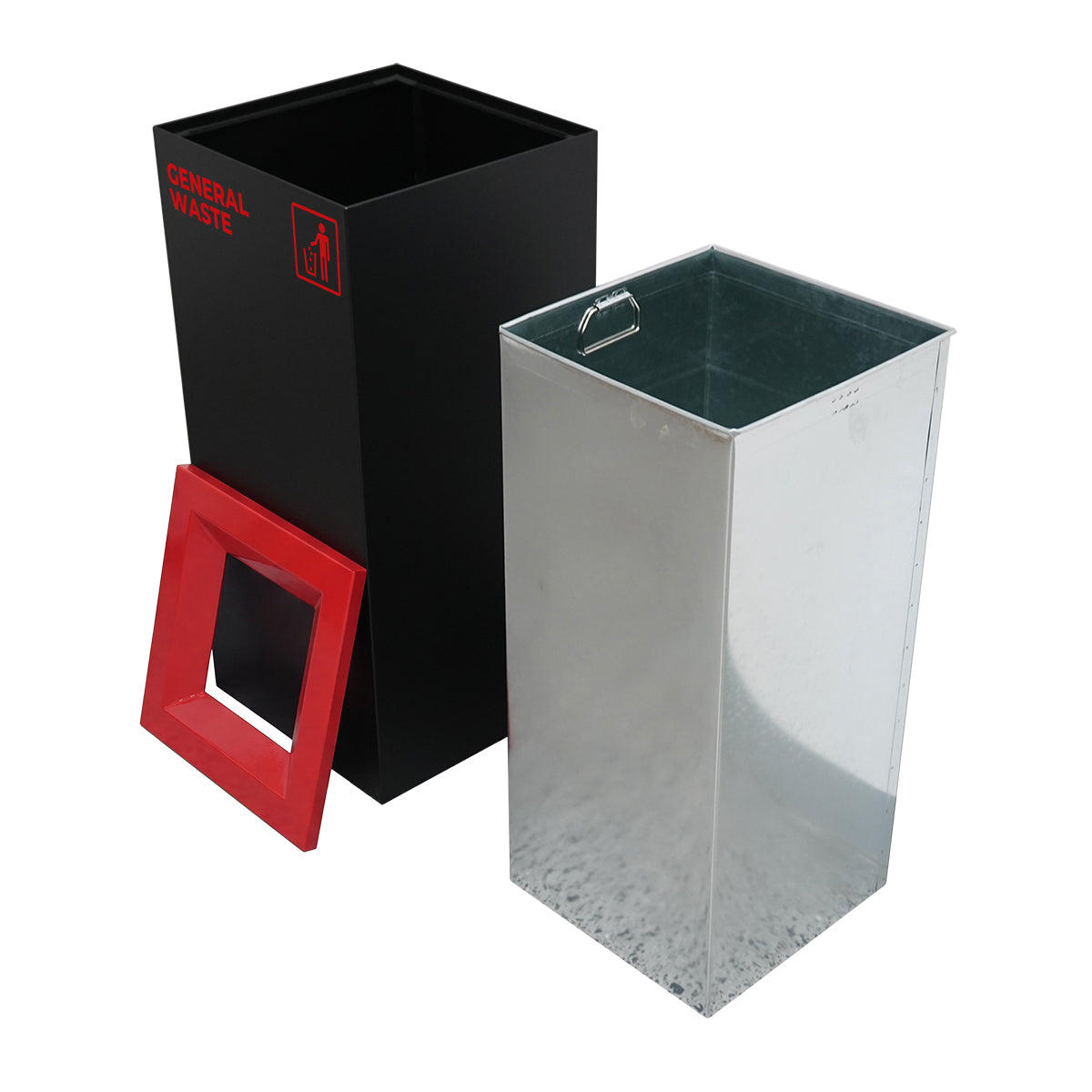 Waste Recycling Station Bin – Red Lid – Landfill/General Waste (WRS001)