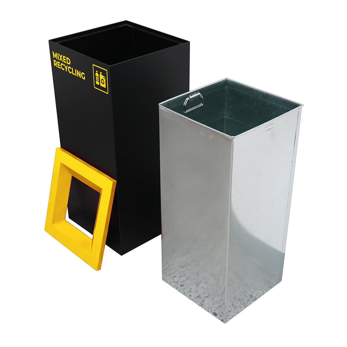 Waste Recycling Station Bin – Yellow Lid – Mixed Recycling (WRS002)