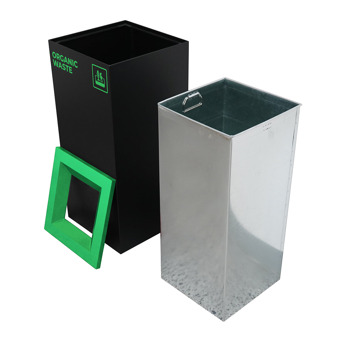 Waste Recycling Station Bin – Green Lid – Organic/Food Waste (WRS003)