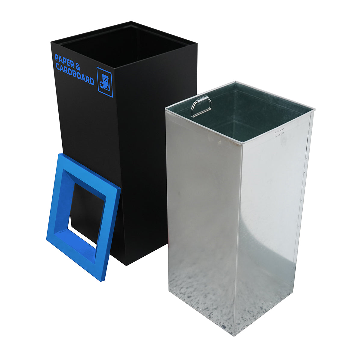 Waste Recycling Station Bin – Blue Lid – Paper & Cardboard Recycling (WRS004)