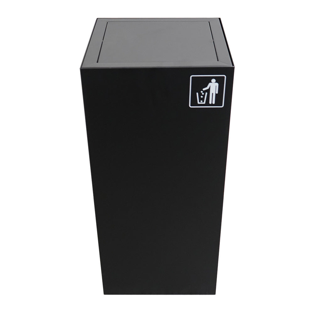 Black Indoor Waste Bin - Swing Top Lid (WRS005)