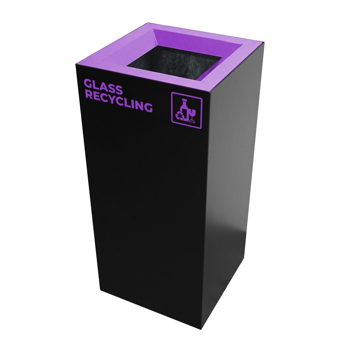 Waste Recycling Station Bin – Purple Lid – Glass Recycling (WRS008)