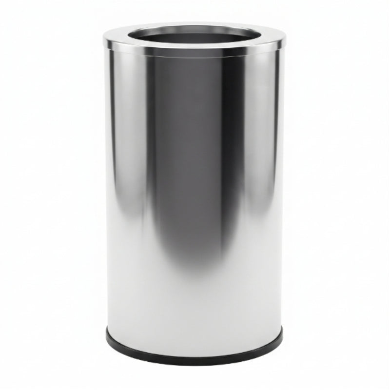 80L Round Polished Stainless Steel Waste Bin (WRS009)
