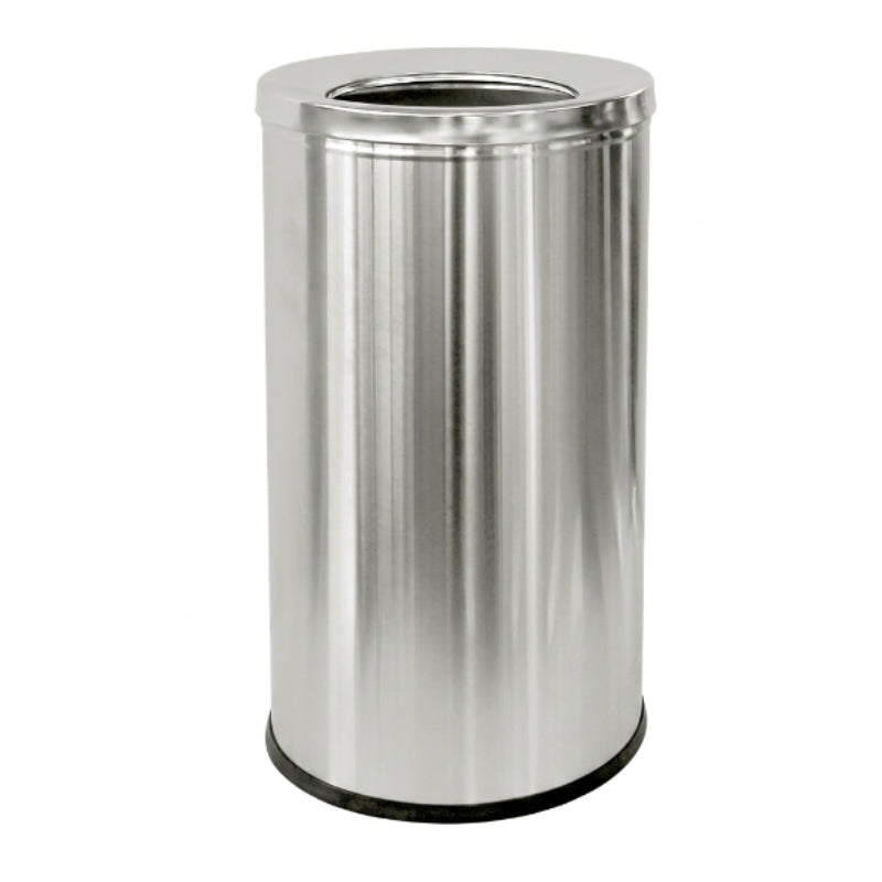 80L Round Polished Stainless Steel Waste Bin (WRS009)