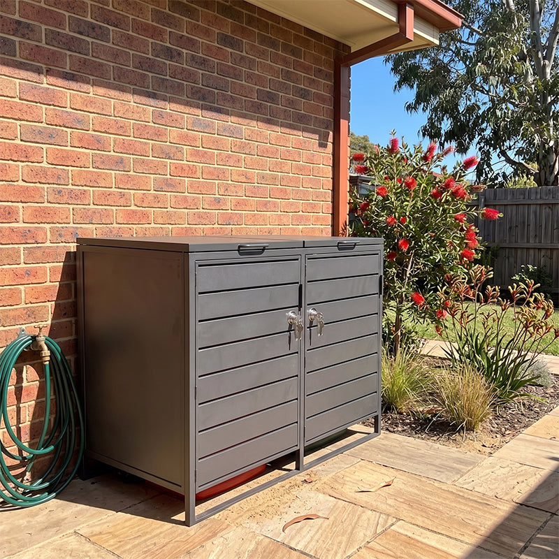 Double 240L Lockable Wheelie Bin Enclosure (WRS016)