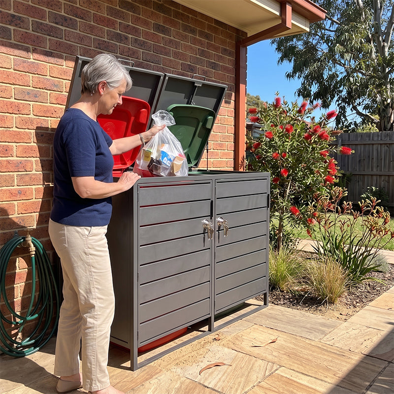 Double 240L Lockable Wheelie Bin Enclosure (WRS016)