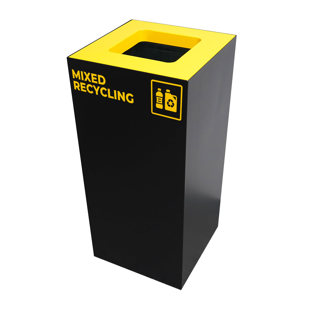 Waste Recycling Station Bin – Yellow Lid – Mixed Recycling (WRS002)