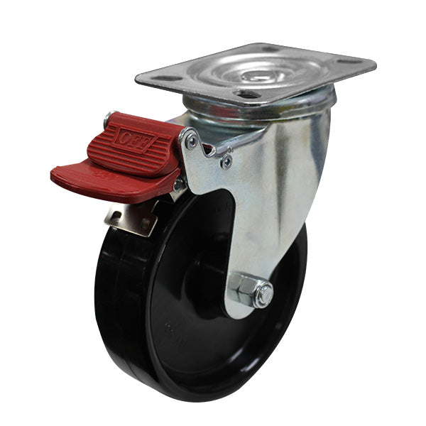 Richmond Castor Swivel with Nylon 125mm Wheel and Brake (S5032B) image 0