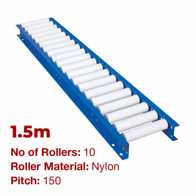 290mm Wide Gravity Conveyor with Nylon Rollers - 1.5m Long (CGR074) image 0