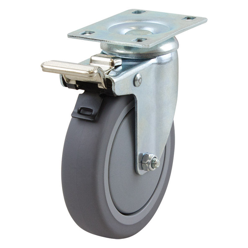 Richmond Castor Swivel with Institutional Rubber 125mm Wheel and Brake (S5525B) image 0