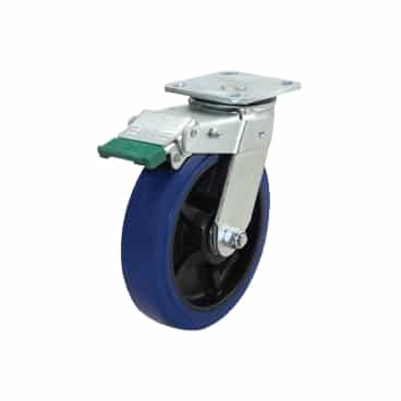 Richmond Swivel 200mm Blue Rebound Rubber Tyred Wheel Heavy Industrial M3 Castor (S8832/M3) image 0