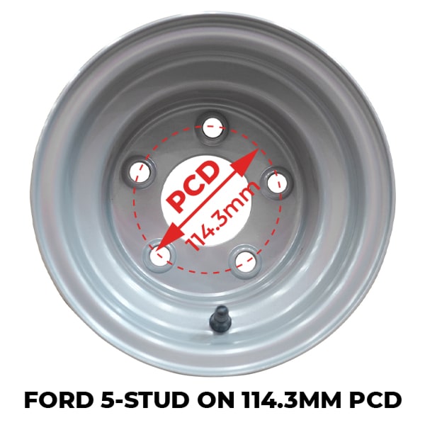 8' X 7" Steel Rim With Ford 5 On 114.3mm PCD Stud Pattern (RI08X700FD) image 2