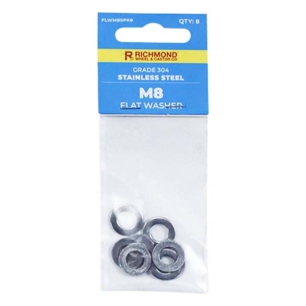 M8 Stainless Steel Flat Washer - 8 Pack (FLWM8SPK8) image 0