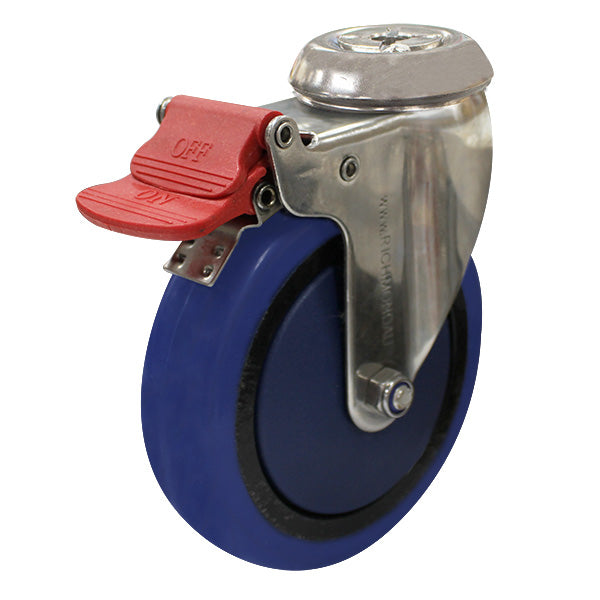 125mm Rebound Rubber Swivel Brake Castor (S5591B) image 0