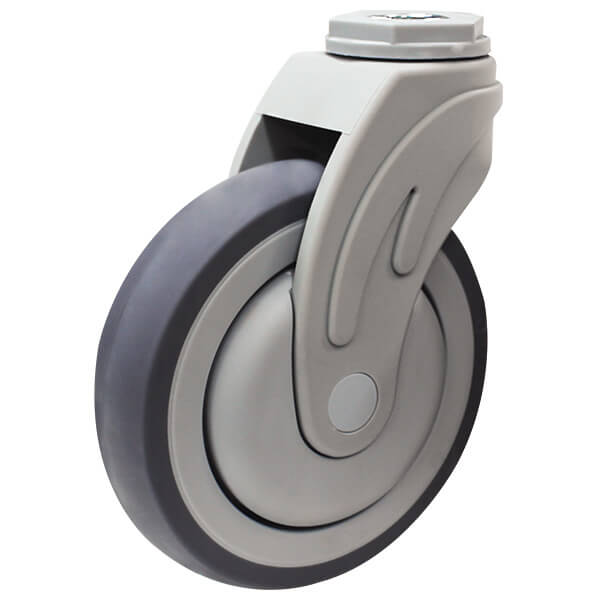 125mm Thermoplastic Rubber Wheel 100/80kg Capacity Medical Castor (S5386) image 0