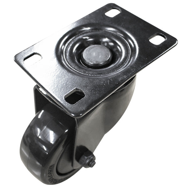 75mm Black Polyurethane Wheel 80kg Capacity Swivel Castor (S3398) image 2