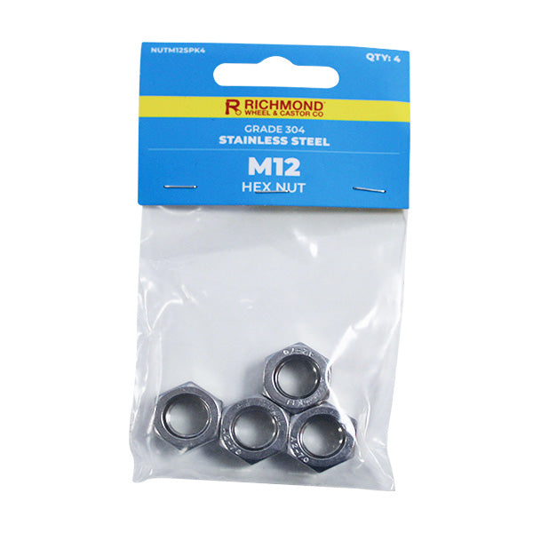 M12 Stainless Steel Hex Nut - 4 Pack (NUTM12SPK4) image 0