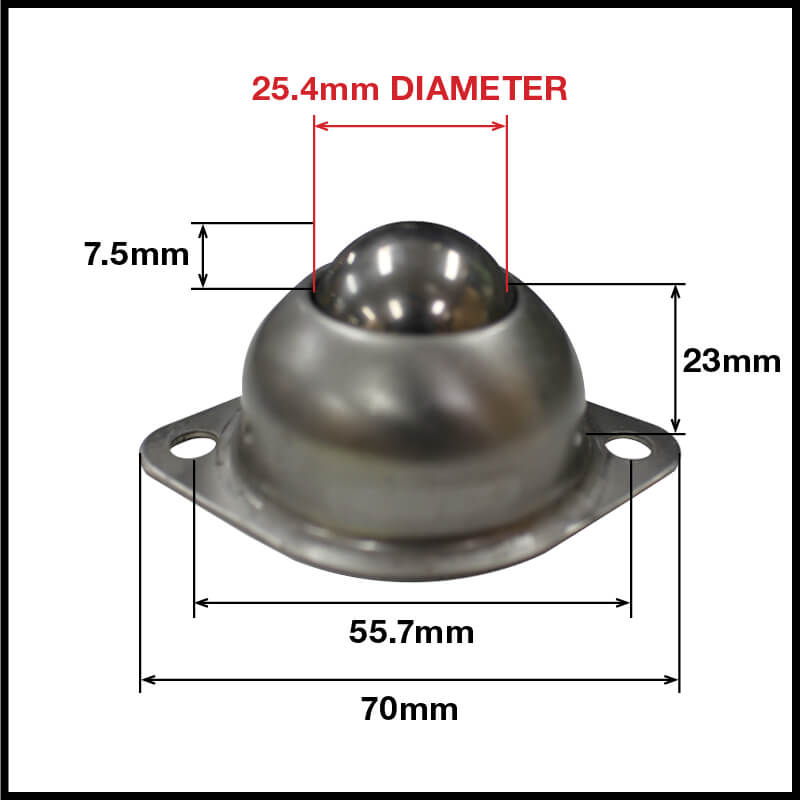 Richmond Stainless Steel Ball Transfers 45kg Capacity | BTR020 image 1