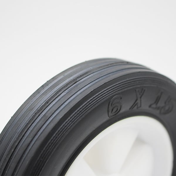 150mm Rubber On Nylon PL Bore Black Tyre Richmond Wheel | RN6661-50 image 1