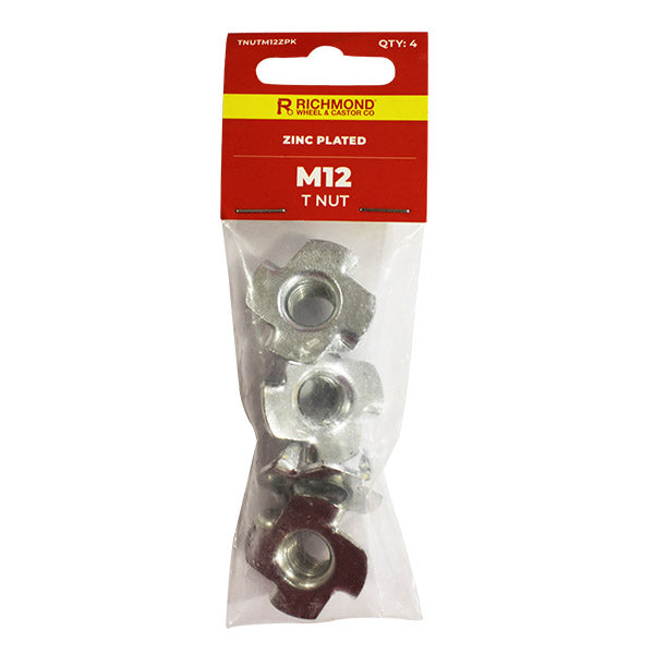M12 Zinc Plated T Nut - 4 Pack (TNUTM12ZPK4) image 0
