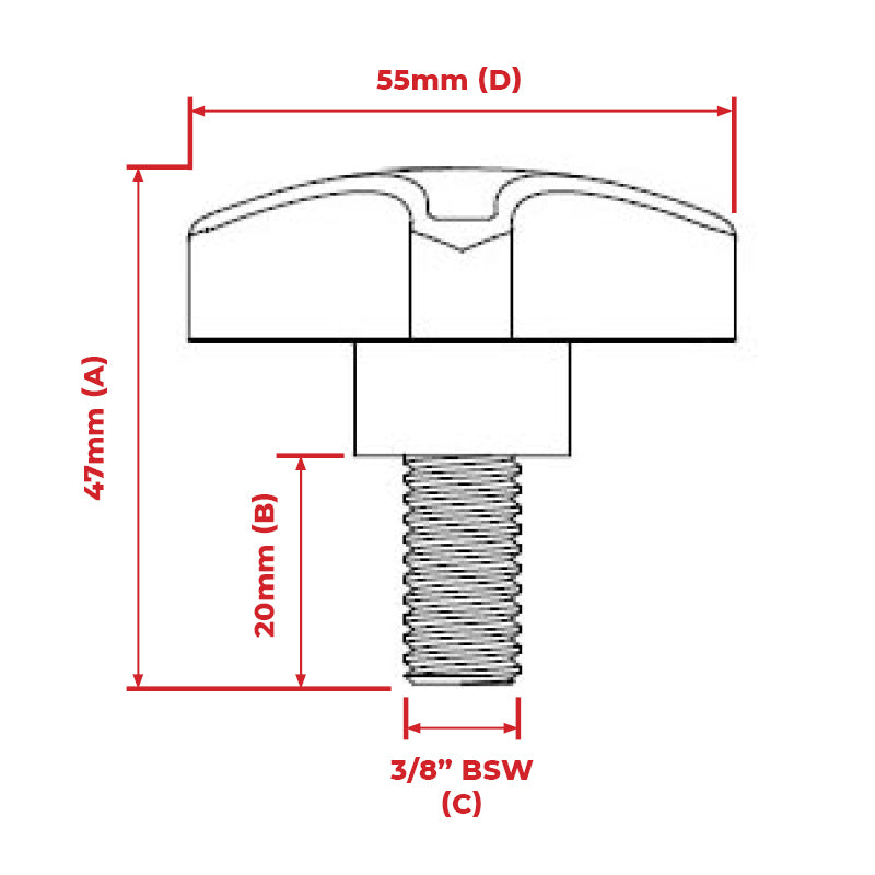 Locking Knob 3/8" Insert Width (LCKKNOB-37) image 1