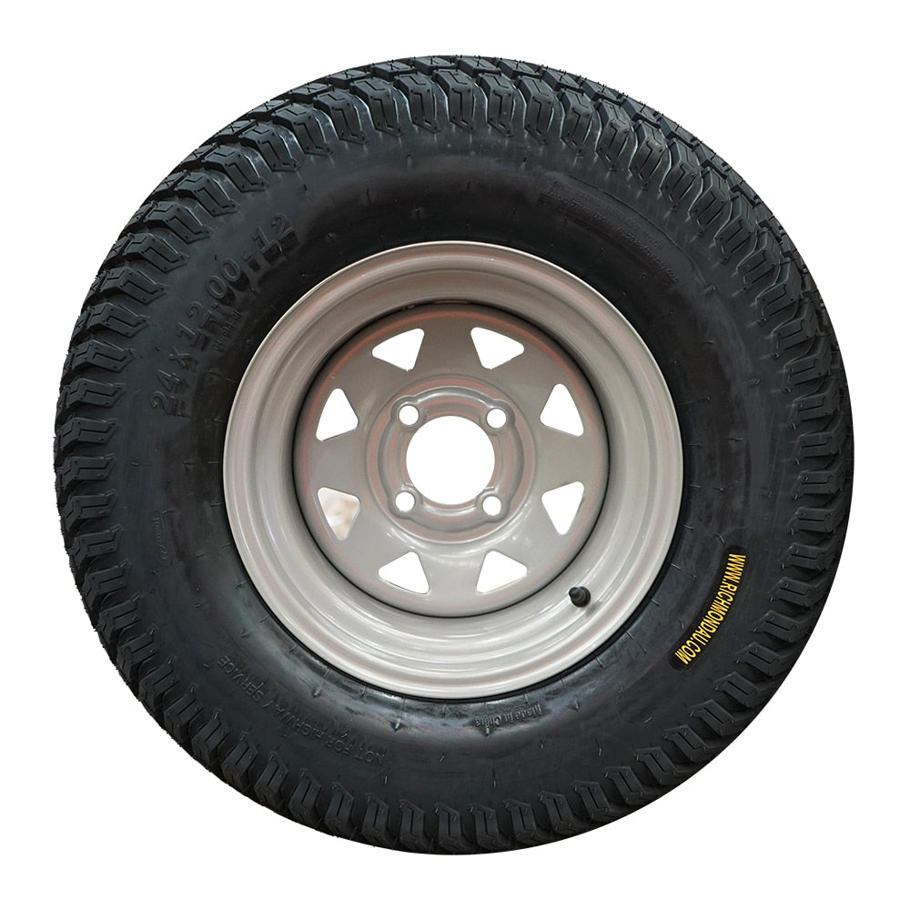 24 X 12.00-12 Pneumatic Mower Wheel With Mini 4 Stud Pattern Rim And Premium Turf Tyre (PN24-12-12MN) image 5