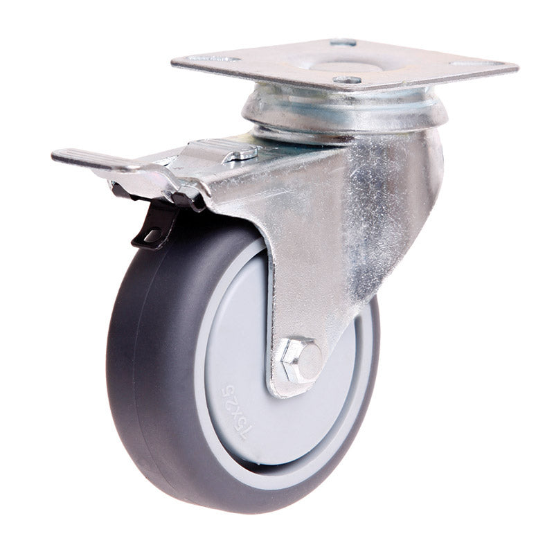 Richmond Castor Swivel with Institutional Rubber 75mm Wheel and Brake (S3710B) image 0