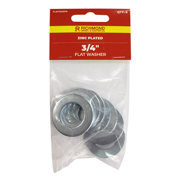 3/4" Zinc Plated Flat Washer - 8 Pack (FLW750ZPK8) image 0