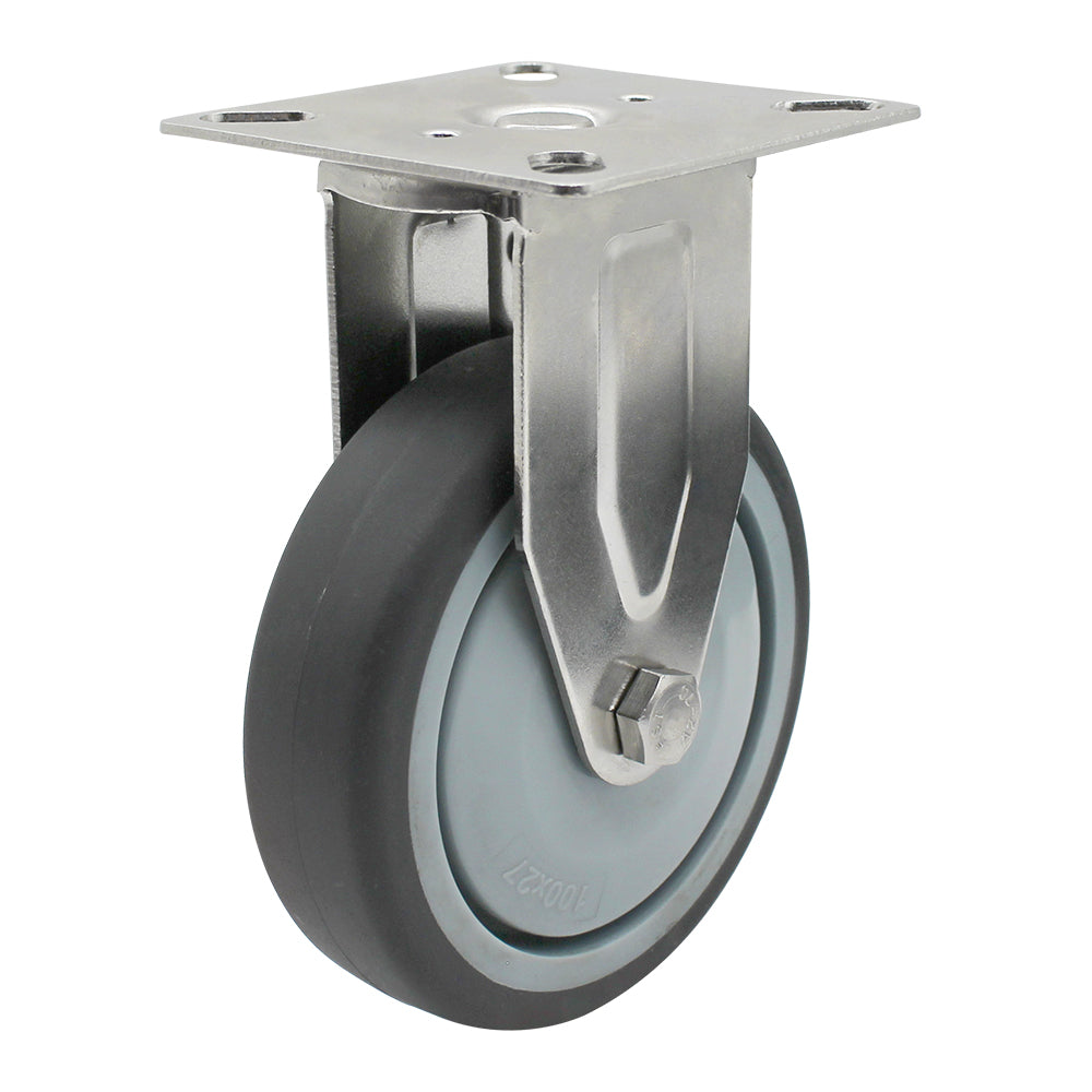 100mm Rubber Wheel 70kg Capacity Stainless Steel Castor (R4725) image 0