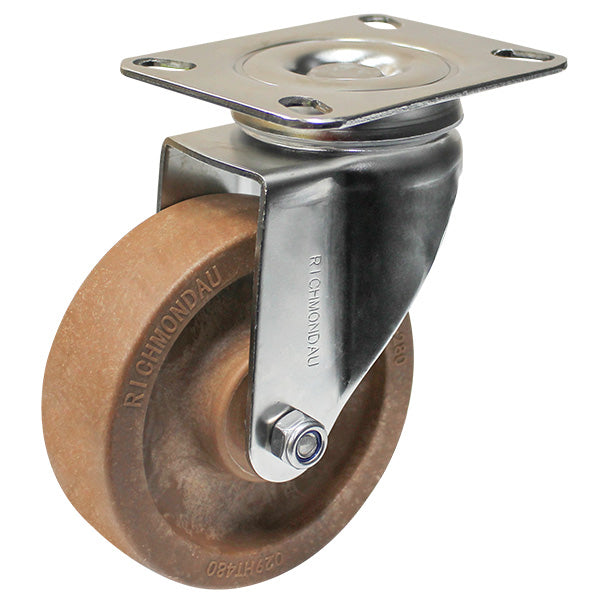 100mm High Temp Polymer 100kg Capacity Castor (S4356) image 0