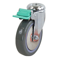 Richmond Stainless Steel Swivel Elite Castor with 125mm Grey Poly Tyred Wheel and Directional Lock (S5578D) image 0