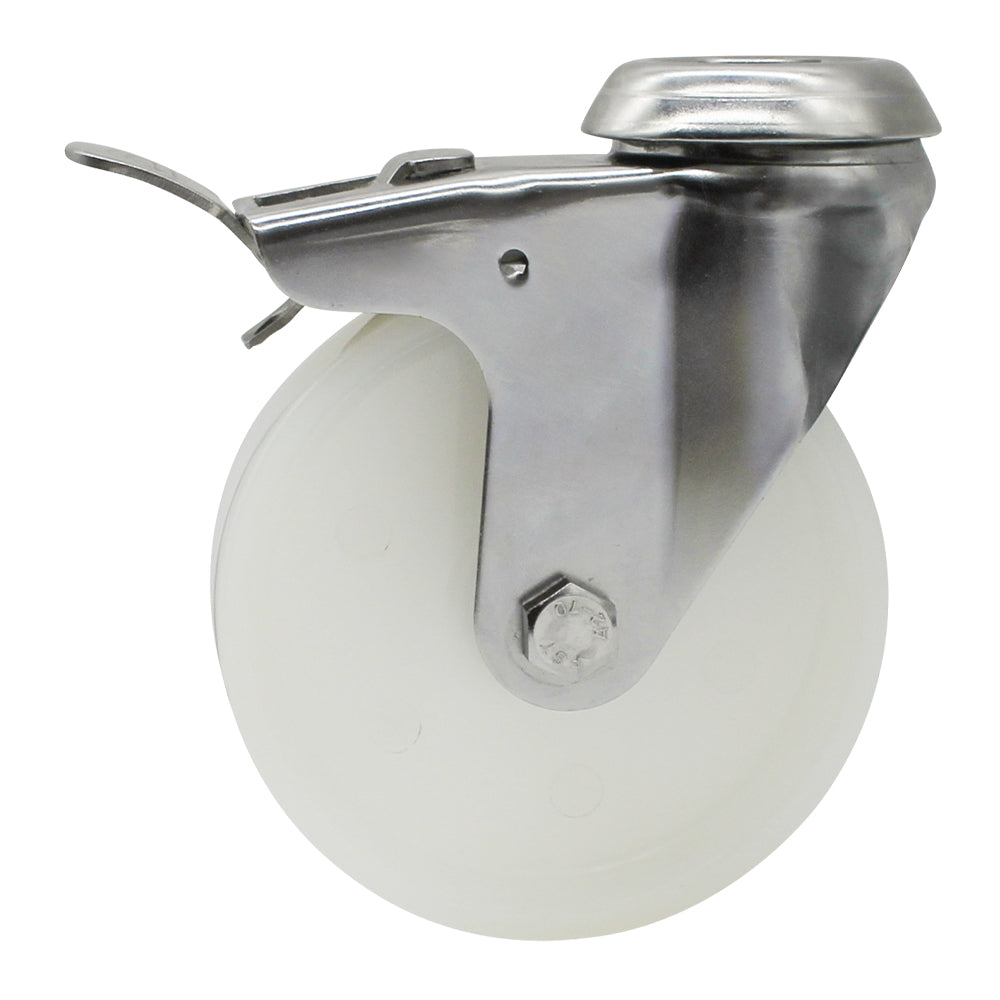 100mm Nylon Wheel 70kg Capacity Stainless Steel Brake Castor (S4732B) image 3