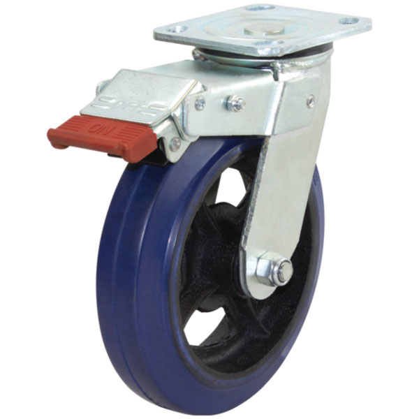 200mm Rubber Wheel 250kg Capacity Castor (S8840B) image 0