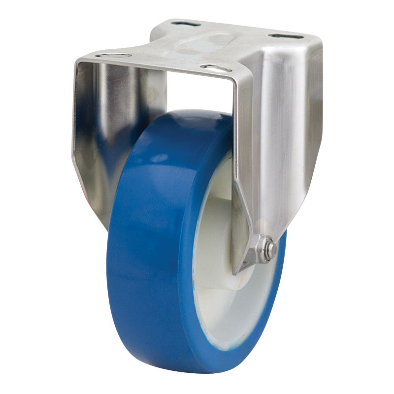 Richmond Rigid 125mm Blue Rebound Poly Tyred Wheel Stainless Steel Excel Castor (R5145) image 0