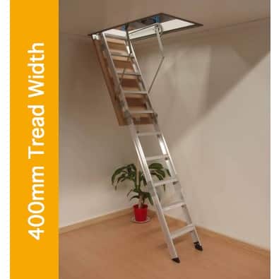 AM-BOSS Attic Ladder Aluminium Domestic Ceiling Access | 2.8m to 3.0m image 0