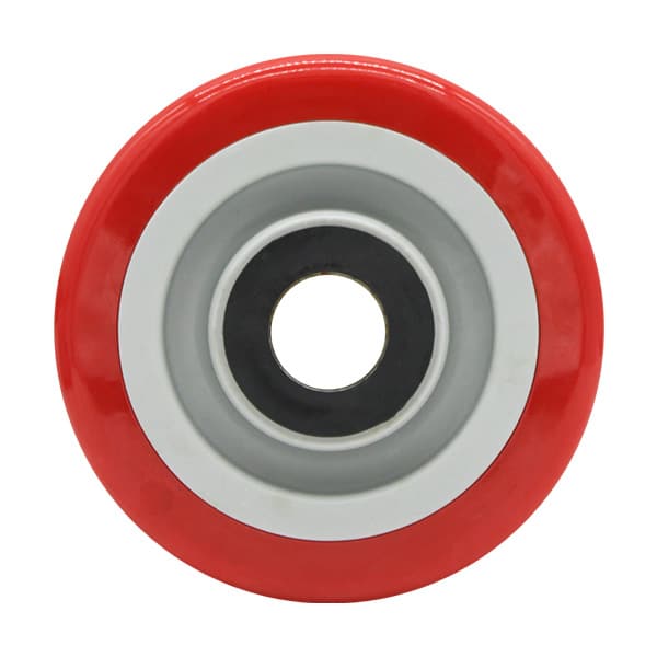 100mm Polyurethane Tyred Nylon Centred Wheel | 3/4" Axle Diameter (PU4408-75) image 1
