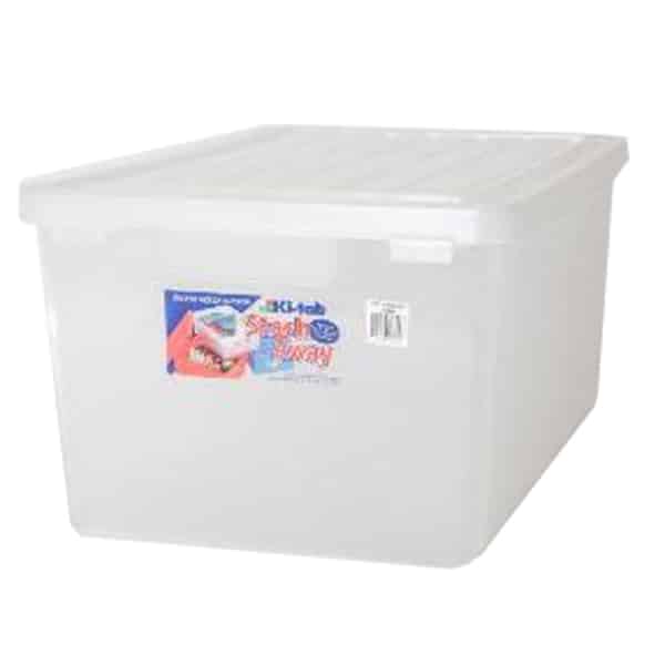 Stashaway Bin and Lid 80L Clear | 342BELP055C image 0
