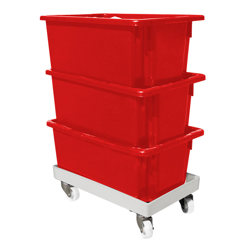 Crate Skate Tub Dollie with 75mm, 100mm or 125mm Wheels - White image 1