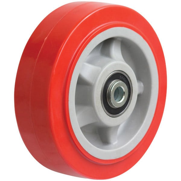 150mm Polyurethane Tyred Nylon Centred Wheel | 3/4" Axle Diameter (PU6071-75) image 0