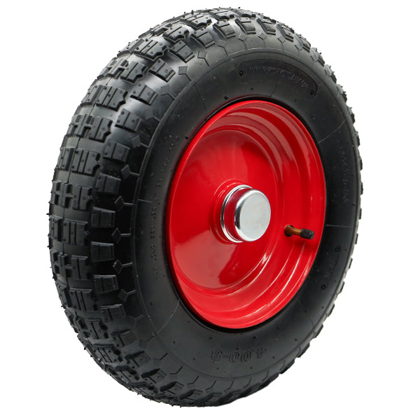 400mm Steel Centred Offset Pneumatic Wheel | 1" Axle Diameter (PN1631-1BB) image 0