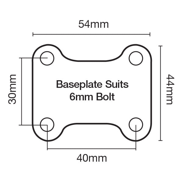 50mm S/S Rigid Nylon Wheel Castor (R263) image 1