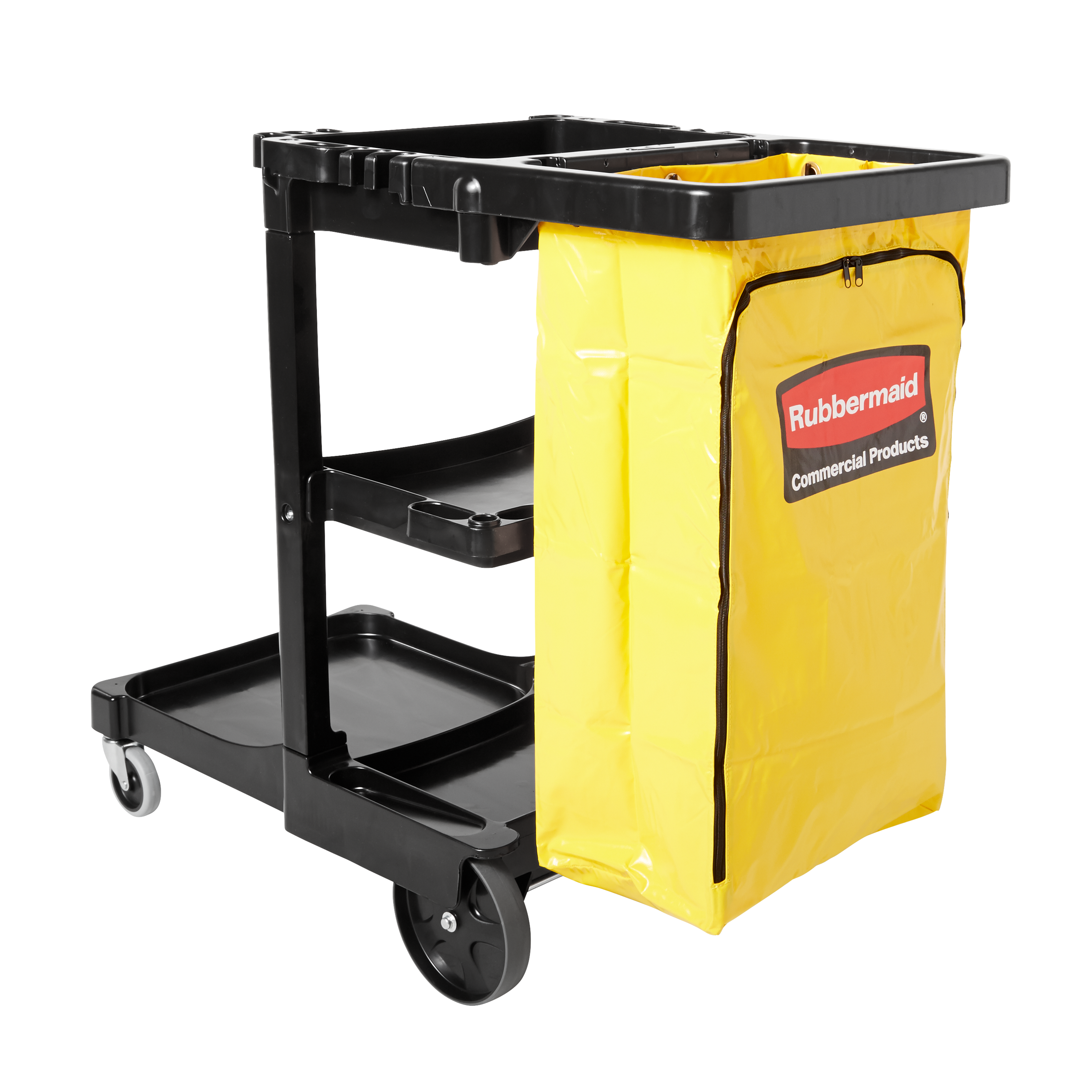 Rubbermaid Traditional Janitorial Cleaning Cart, Black | FG617388BLA