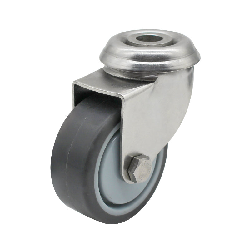50mm Rubber Wheel 30kg Capacity Stainless Steel Castor (S2728) image 0