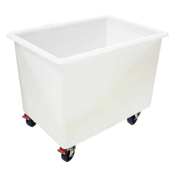 Natural 340L Straight Rotationally Moulded Plastic Tub - 125mm Reb Rubber 2x Rigid and 2x Brake image